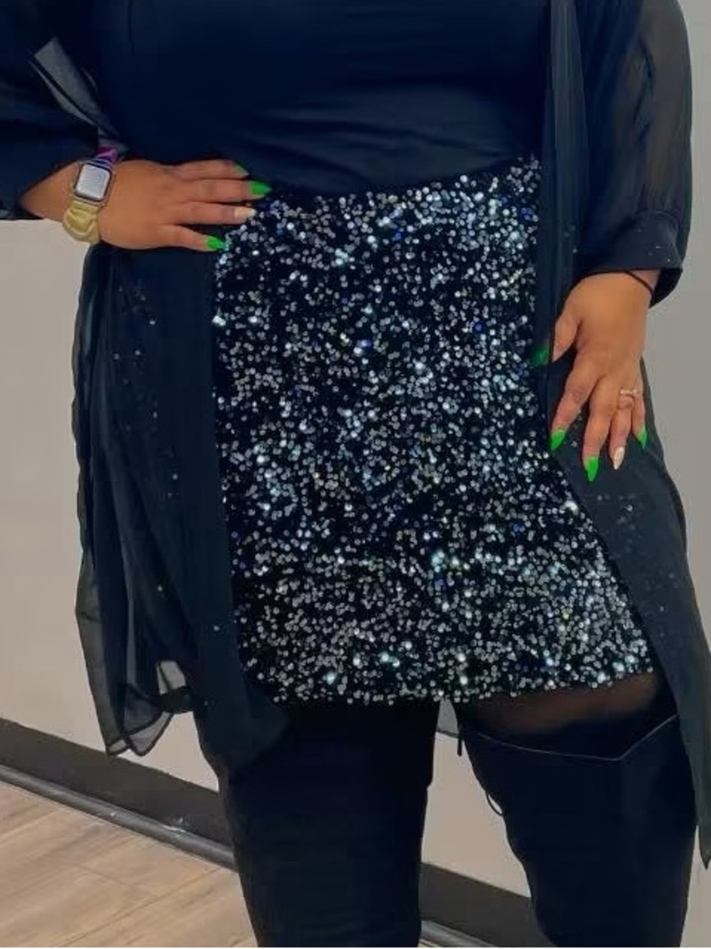 Ross Store Black Sequin Mini Skirt - Sparkle Party Skirt